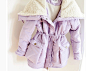 #羊羔毛外套# 2012冬装新款 淡紫色 羊羔毛外套 女 修身显瘦棉服 中长款 加厚版