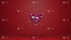 情人节快乐心形3D插图(红色)