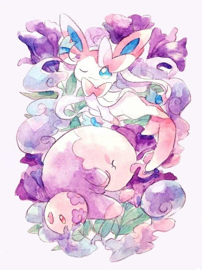 画师のん水彩笔下的精灵宝可梦~
