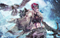 General 3505x2204 League of Legends Quinn fantasy girl PC gaming fantasy art redhead cyan