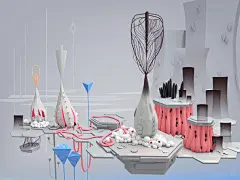 Zerbamine是一位荷兰鹿特丹的插画和图形动画师。他的作品具有极强的个人风格，让人分看分不清是3D还是折纸作品……细细品味后还是会喜欢上这柔和的配色及可爱的人设的！ ​​​​#插画狂想# ​​​​