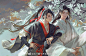 魔道祖师 忘羡   __
槐阴闷暑，荷风清梦，满院双成俦侣。
阶庭一笑玉兰新，把酒更、重逢初度。