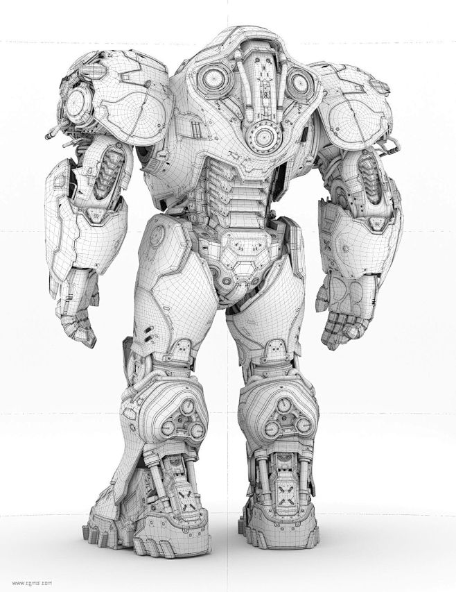 重型机甲兵,3D机器人欣赏_CG插画_绘...