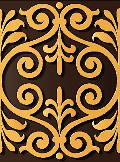 黄色的典雅立体花纹图案矢量素材