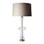 Buy Heathfield & Co Cornelius Table Lamp - Clear/Linen | Amara : Beautifully light any room with this Cornelius table lamp from Heathfield & Co. With an ornately shaped base, it is crafted from clear glass with a chic crackle effect finish. Benefi