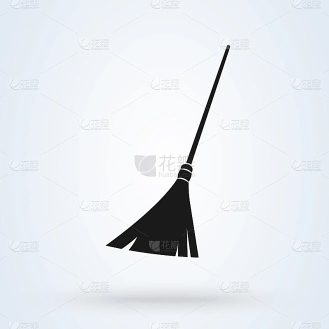 Broom cleaning Simple vector modern icon design il素材-花瓣网