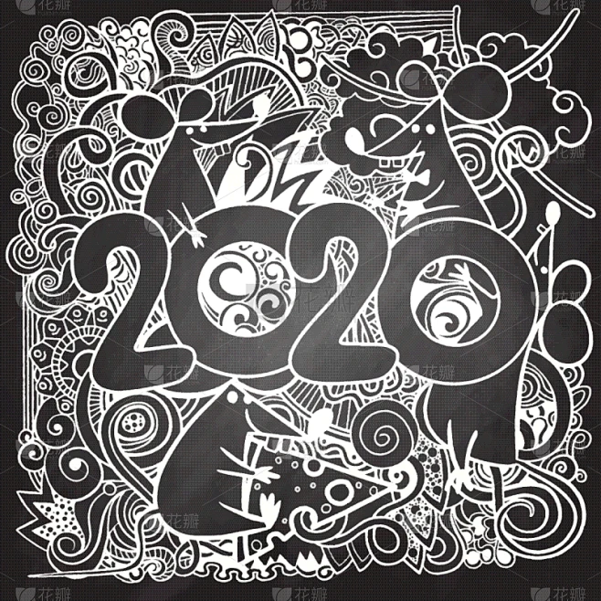 概念,图像,新年前夕,图标,可爱的,传统,野生动物,传统节日,模板