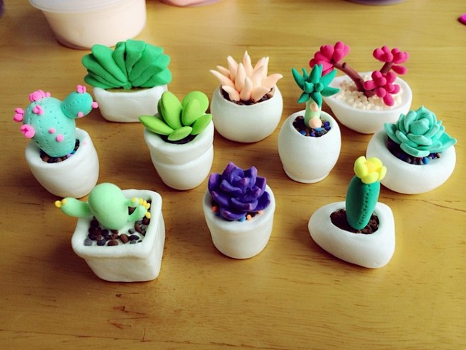 黏土多肉超轻萌小巧可爱植物小鲜肉