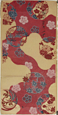 These beautiful prints are salesman's samples of kimono cloth designs. Salespeople would bring these pieces to kimono makers in order to showcase the different patterns available. With its origins as