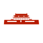 手绘天安门故宫华表红飘带剪影插画PNG免抠图片国庆背景图 (51)