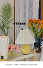 vintage台灯复古百褶少女ins网红小台风北欧褶皱灯装饰卧室床头灯-tmall.com天猫