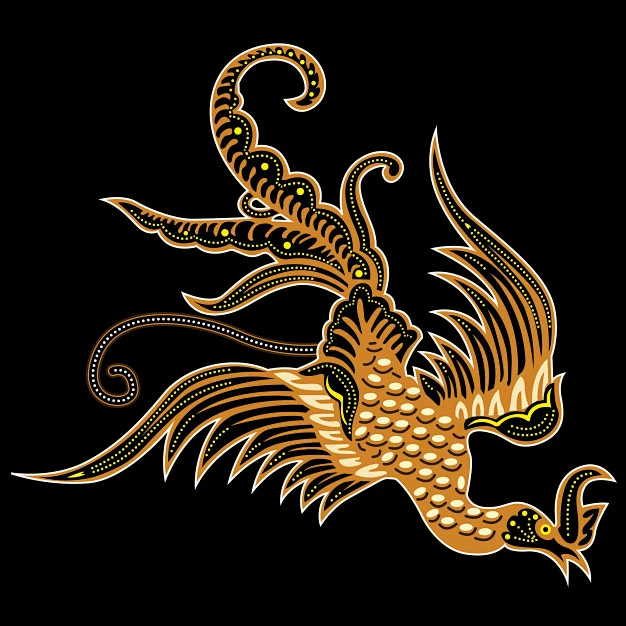 凤凰刺绣蜡染印花插画花纹-花瓣网