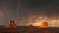 General 1920x1080 storm nature landscape desert USA rock lightning