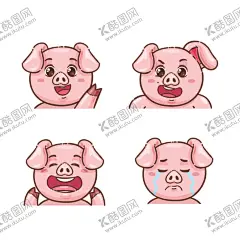 卡通猪表情插图图片 【酷图网】快乐小猪,欢乐表情包,表情包,卡通表情包,表情素材,卡通猪,生肖猪,福猪,金猪,猪年元素,微信表情,各种表情,表情头像,表情元素,表情符号