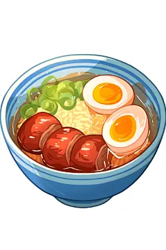 卤肉饭快餐美食插画绘画图片