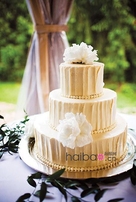 【婚礼蛋糕】15款唯美白色婚礼蛋糕，精致...