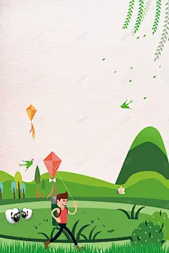 清明节春天踏青放风筝背景 设计图片 免费下载 页面网页 平面电商 创意素材