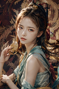 上海大魔王采集到中国彩色美女国画风