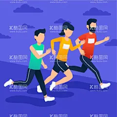 跑步   - 源文件下载【酷图网】跑步,运动,卡通人物,锻炼身体,ai矢量图,