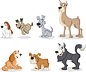 多种卡通可爱超萌手绘小狗狗宠物儿童插画设计平面狗年矢量图素材-淘宝网