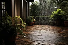 暴雨雨季摄影图图片