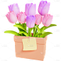 生产素材-植物--郁金香花束3D贴纸