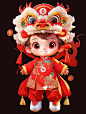 喜庆龙年人偶