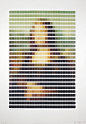 Da Vinci-Mona Lisa, Nick Smith’s color-chip collage on paper, is at Rhodes Contemporary Art in London through June 1. Photography courtesy of Nick Smith.