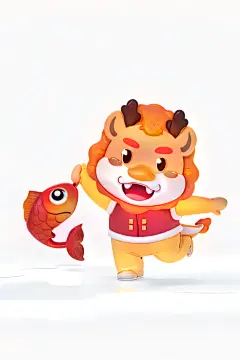 传统文化龙年新年卡通吉祥物角色模型图片
