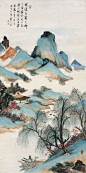 堤边看霁色，柳下续清吟。何日扁舟去，烟峦应更深。
【图：吴子深】