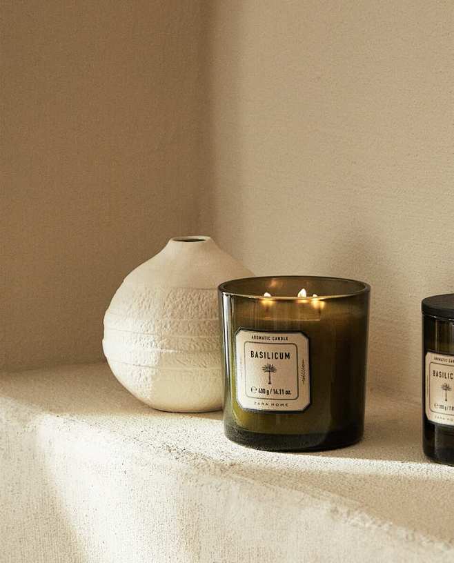 Zara Home BASILICUM 系列薄荷罗勒香氛蜡烛400g