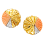 VAN CLEEF & ARPELS  Coral, Diamond and Gold Ear Clips