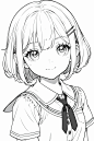 线稿分享｜可涂色素材｜女孩一组_1_AI画的喵_来自小红书网页版 (1)
