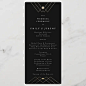 Gold Diamond Black Geometric Deco Gatsby Wedding Program