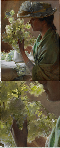 朗读的四季海棠采集到油画