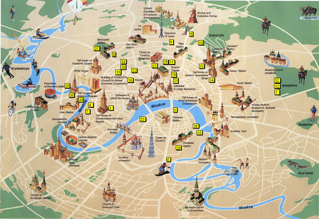 实用世界旅游地图+俄罗斯部分城市地图+圣...