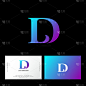 D, L字母组合。字母D和字母l的奢侈品标志。的名片。