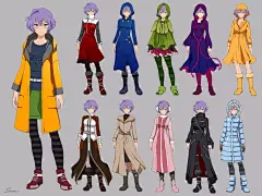 【绘画参考】 18组人物服装设计由内到外 风格多变（服装参考）