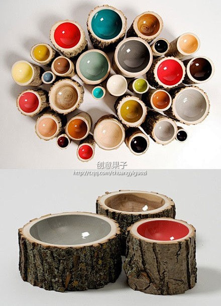 来点不一样的创意生活，漂亮的木头碗！#创...