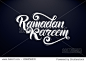 Ramadan Kareem handwritten lettering.
Ramadan Kareem typography vector design for greeting cards and poster. Design template celebration. Vector illustration.