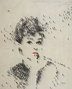 人群组成的人物肖像_想象家 如果停止想象,生活将失去趣味。
