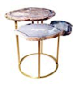 Quinn Three Tier Agate Coffee Table  Contemporary, Metal, Stone, Coffee  Cocktail Table by Matthew Studios Inc