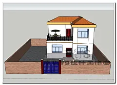 sketchup新农村规划设计su模型农家乐度假村剧场中式别墅自建房-淘宝网