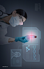 医疗科技分子现代科技健康检查头部心脏医疗海报