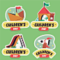 Flat childrens day labels collection