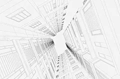 黑线立体楼房png免抠素材_新图网 https://ixintu.com 透视图 立体 线条建筑 创意 透视感 立体感 免抠PNG