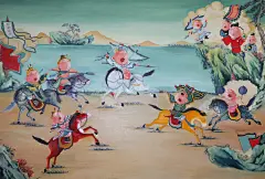 吴琼-四大名著三国1  240x170cm布上油画 oil on canvas2010