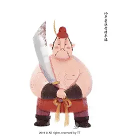 深圳插画师T T呆萌的名著角色人物，夸张不失憨态，色彩儒雅表情丰富到位~