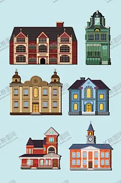 矢量手绘卡通欧式建筑 【酷图网】卡通楼房,卡通房屋,房屋设计,小房子,木屋,房子,建筑,乡村,住宅,房屋,小屋,城市,郊外别墅,别墅建筑,小木屋,现代别墅,卡通别墅,