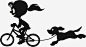 骑自行车带着小狗跑的女孩图标 免费下载 页面网页 平面电商 创意素材